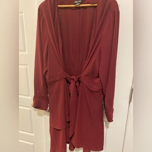 City Chic Longline Tiered Flowy Blouse Tunic Size 16